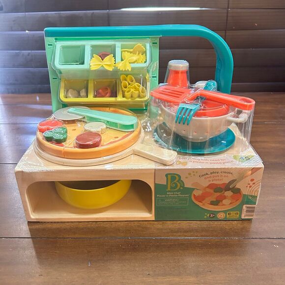 B. Toys Mini Chef Pizza-n-Pasta Wooden Kitchen Playset - Picture 1 of 6